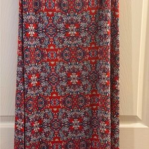 Gilli Red and Blue Patterned Maxi Skirt